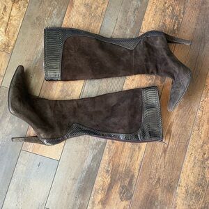 Valerie Stevens Dark Brown Knee High Heeled Boots